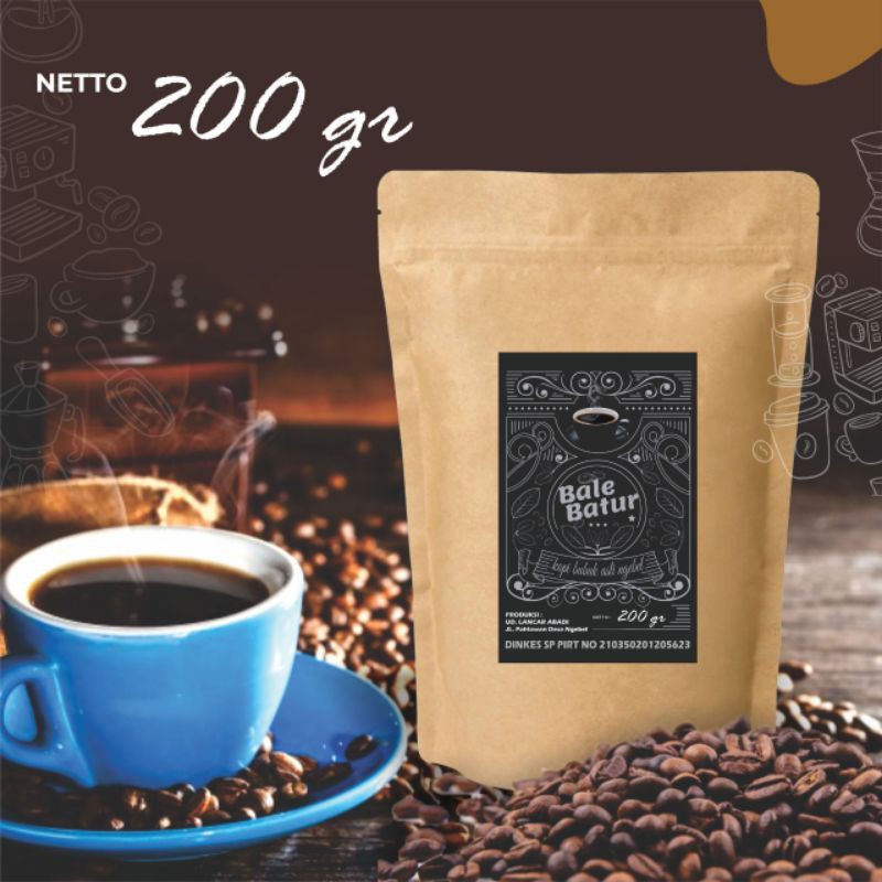 

Kopi robusta bubuk 200gr/ 100%kopi murni