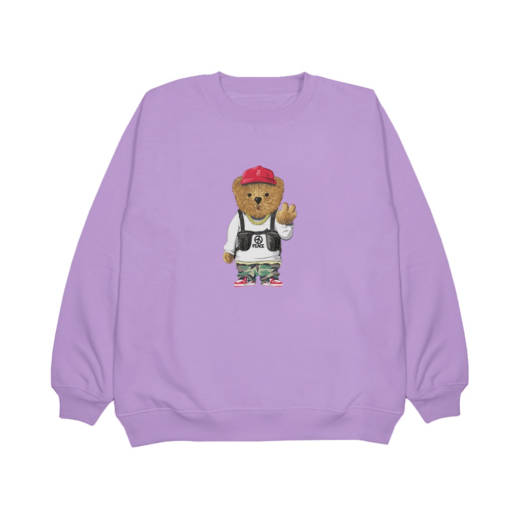 Pojokfashion - Sweater Pria / Wanita Crewneck ( Bearpeace ) Sweatshirt Bahan Fleece Halus &amp; Tebal