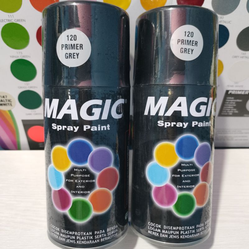 Magic Spray Paint Pilox Pilok Cat Magic Epoxy Primer Grey 120 Warna Dasar Abu Abu 300cc Cat Semprot Serbaguna Magic Ukuran Besar 300 cc