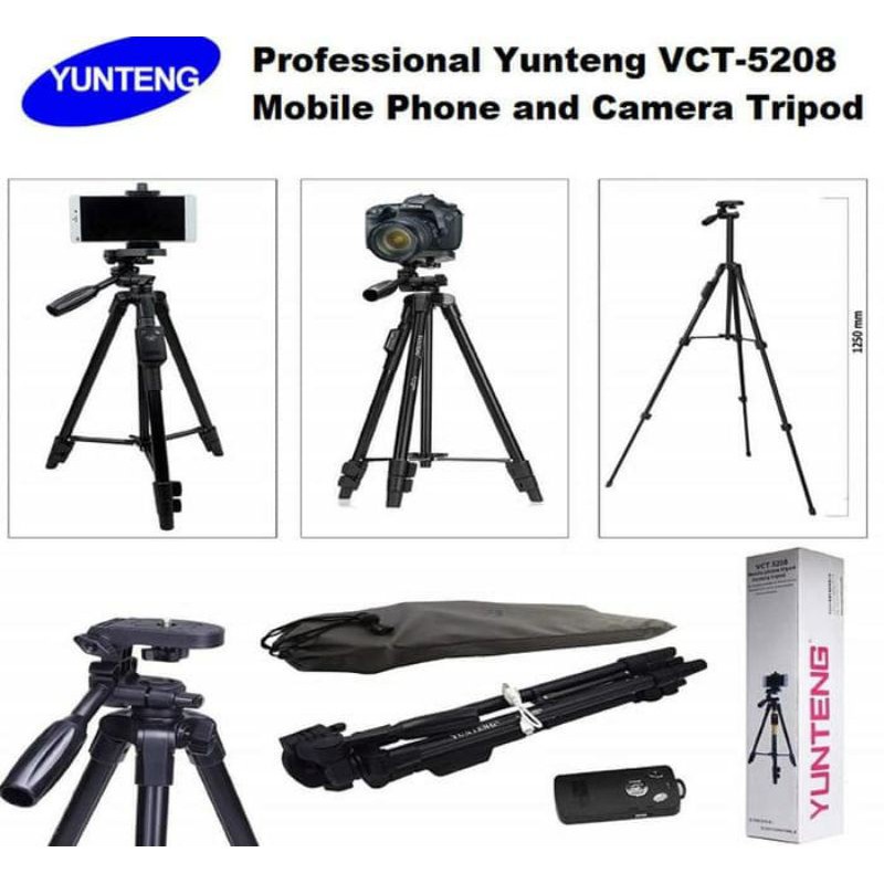 tripot yunteng bluetooth shouter vct5208 / vct 5208 tripod