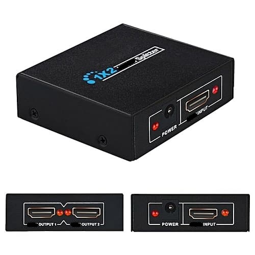 Hdtv splitter 1080p 3d 2 port adapter box standard - Hdtv cabang 1 input to 2 output