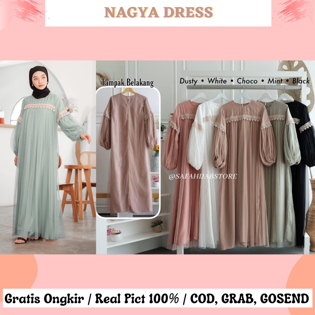 NAGYA DRESS / DRESS JUMBO / DRESS KONDANGAN/ DRESS PESTA / DRESS SERAGAMAN