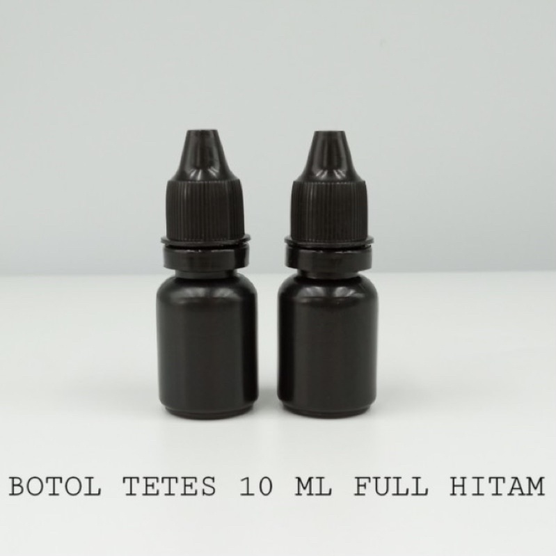 BOTOL TETES 10ML SEGEL HITAM FULL BLACK / BOTOL TETES MATA 10 ML HITAM SEGEL HDPE