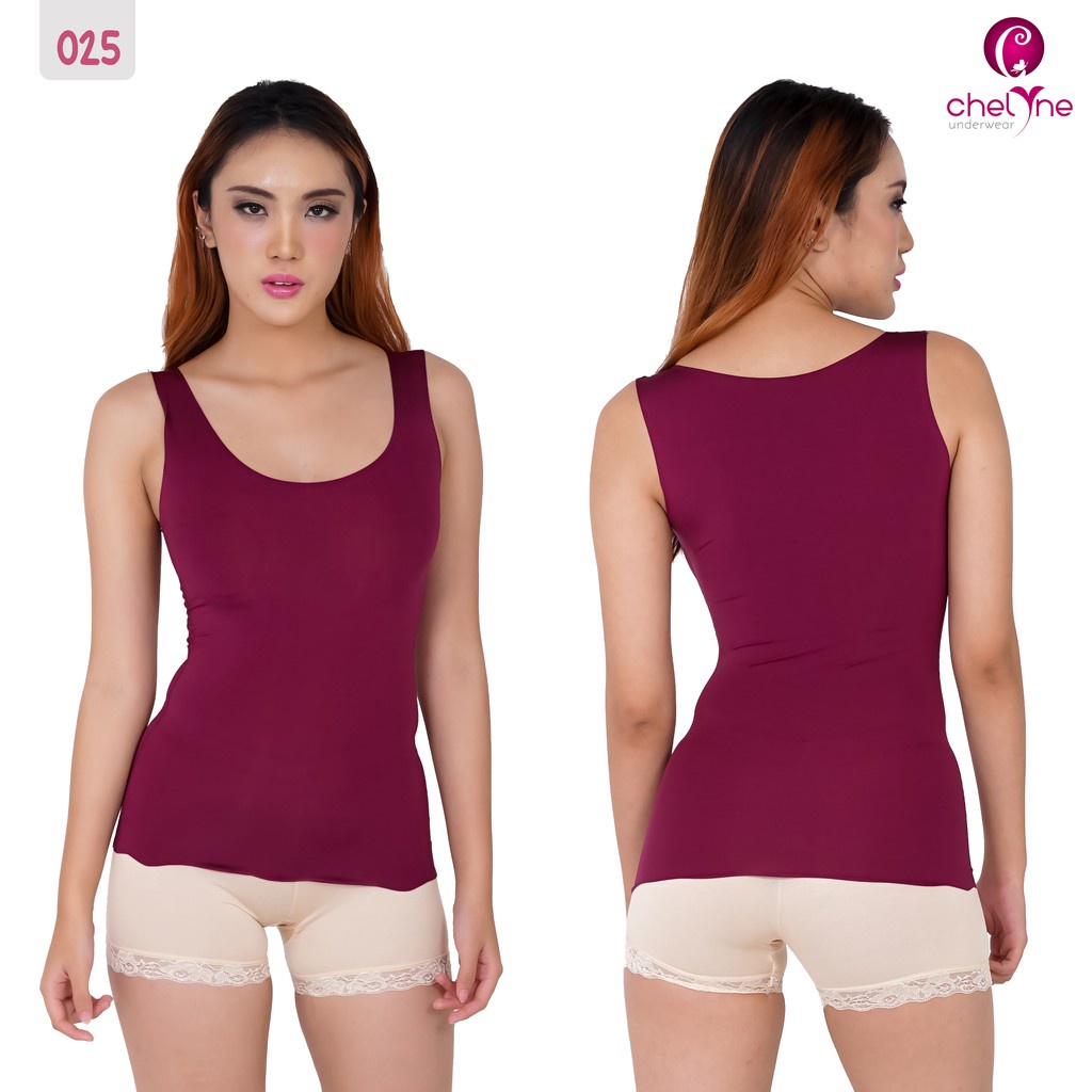 Chelyne Singlet Atasan Tanpa Busa L-2XL 024 / 025 Bahan Seamless Lycra Daleman/Camisole Harian