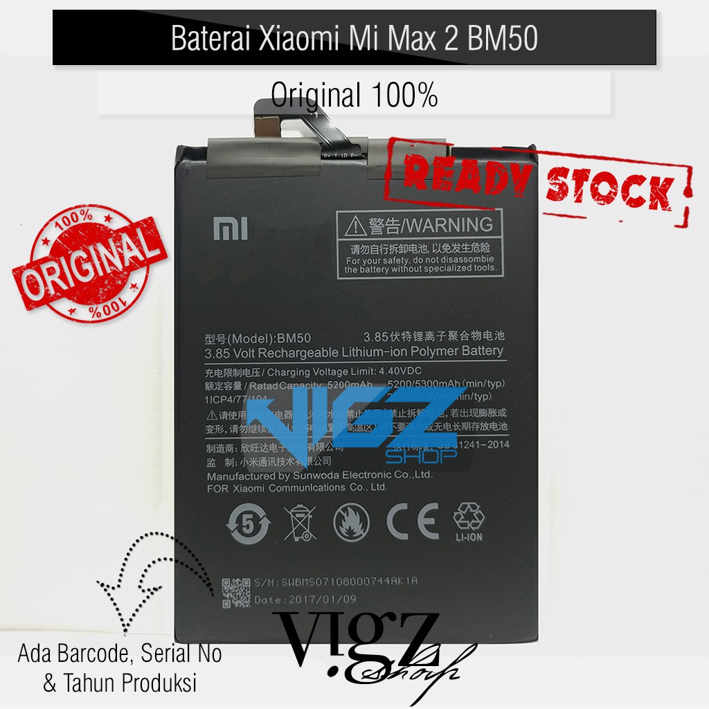 Baterai Xiaomi Mi Max 2 BM50 Original 100%