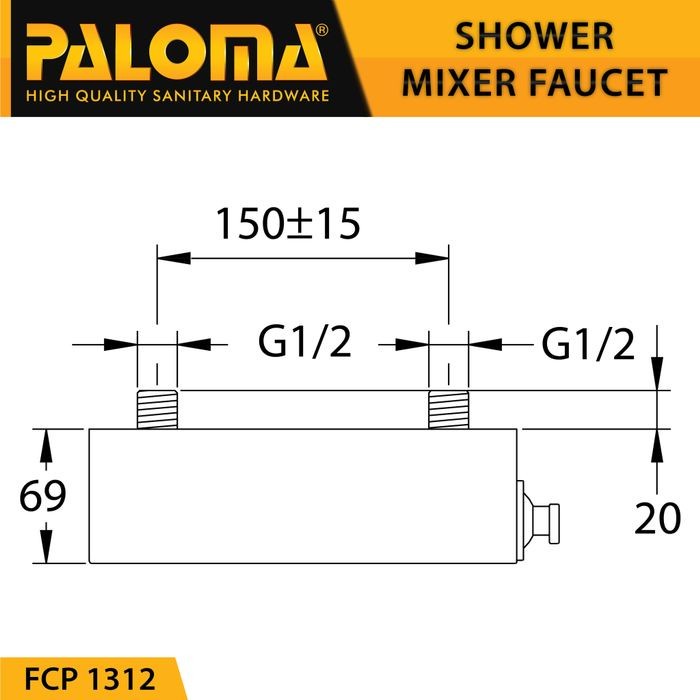 PALOMA FCP 1312 Keran Mixer Shower Mandi Panas Dingin Kran Air