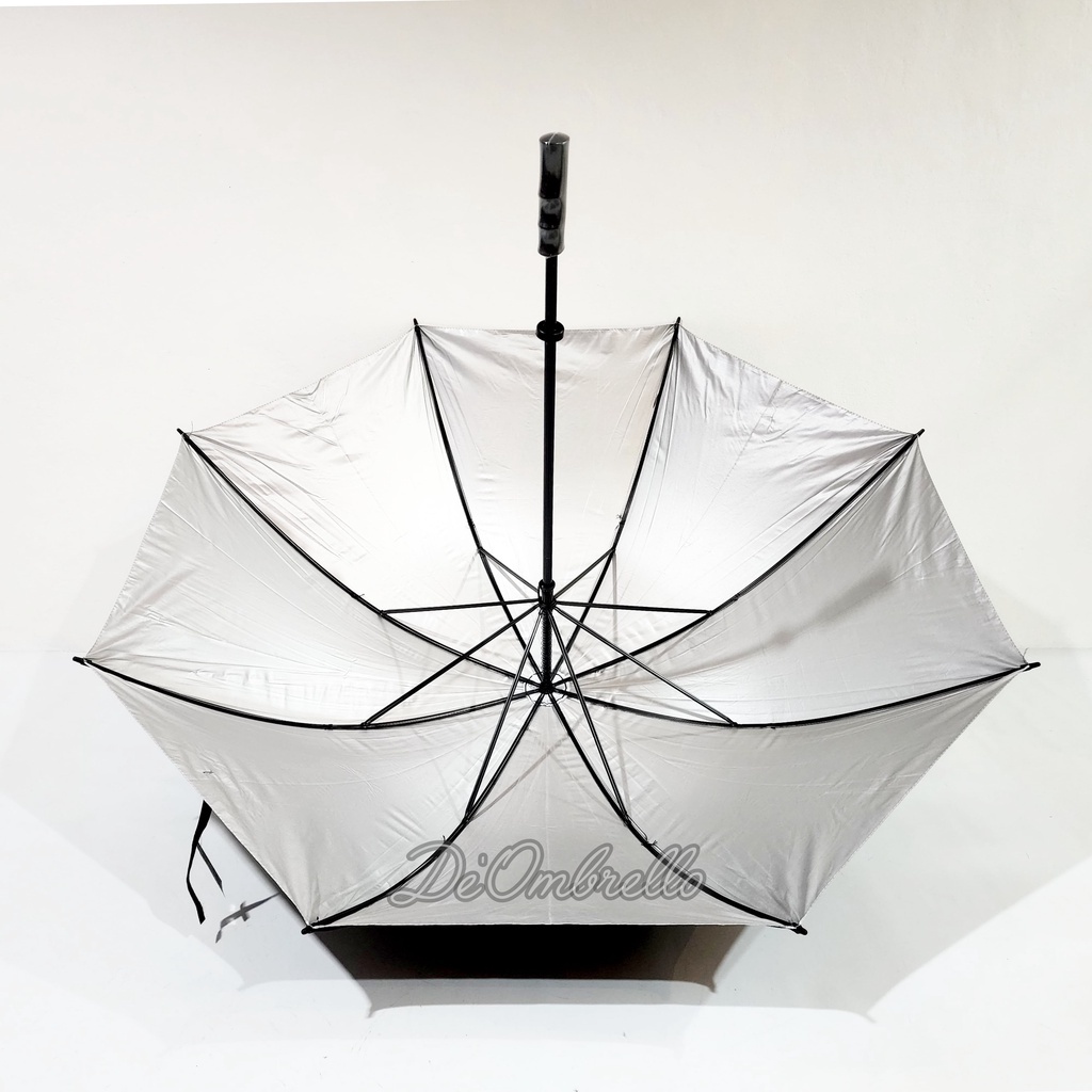 (100)Payung Golf JUMBO Polos Dalam Silver Anti UV Premium Quality Ujung Besi