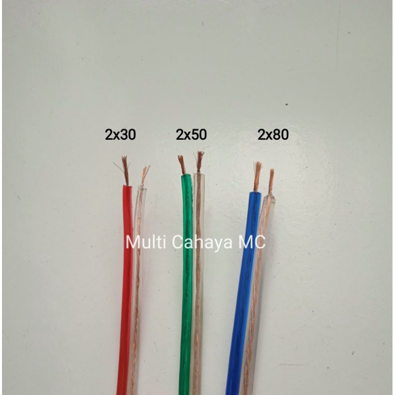 Kabel Listrik Transparan Meteran/Kabel Audio Serabut 2x80/Kabel Serabut 2x30/Kabel Serabut 2x50