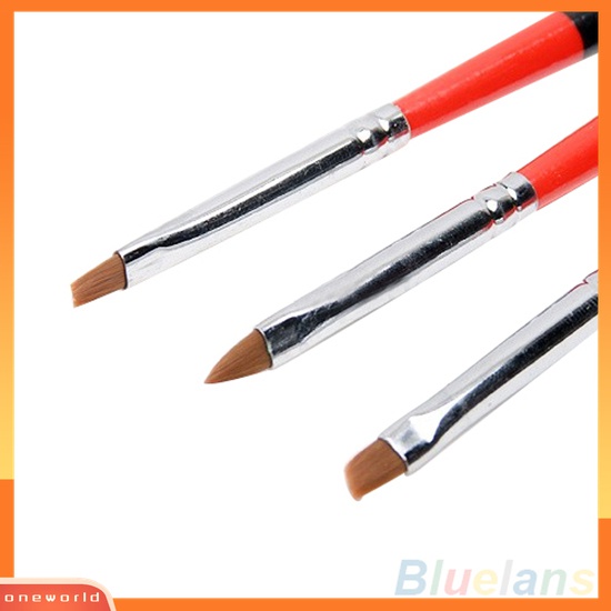 (ONWO) 3pcs / Set Brush Pen Untuk Menggambar / Melukis Kutek UV Gel Akrilik DIY