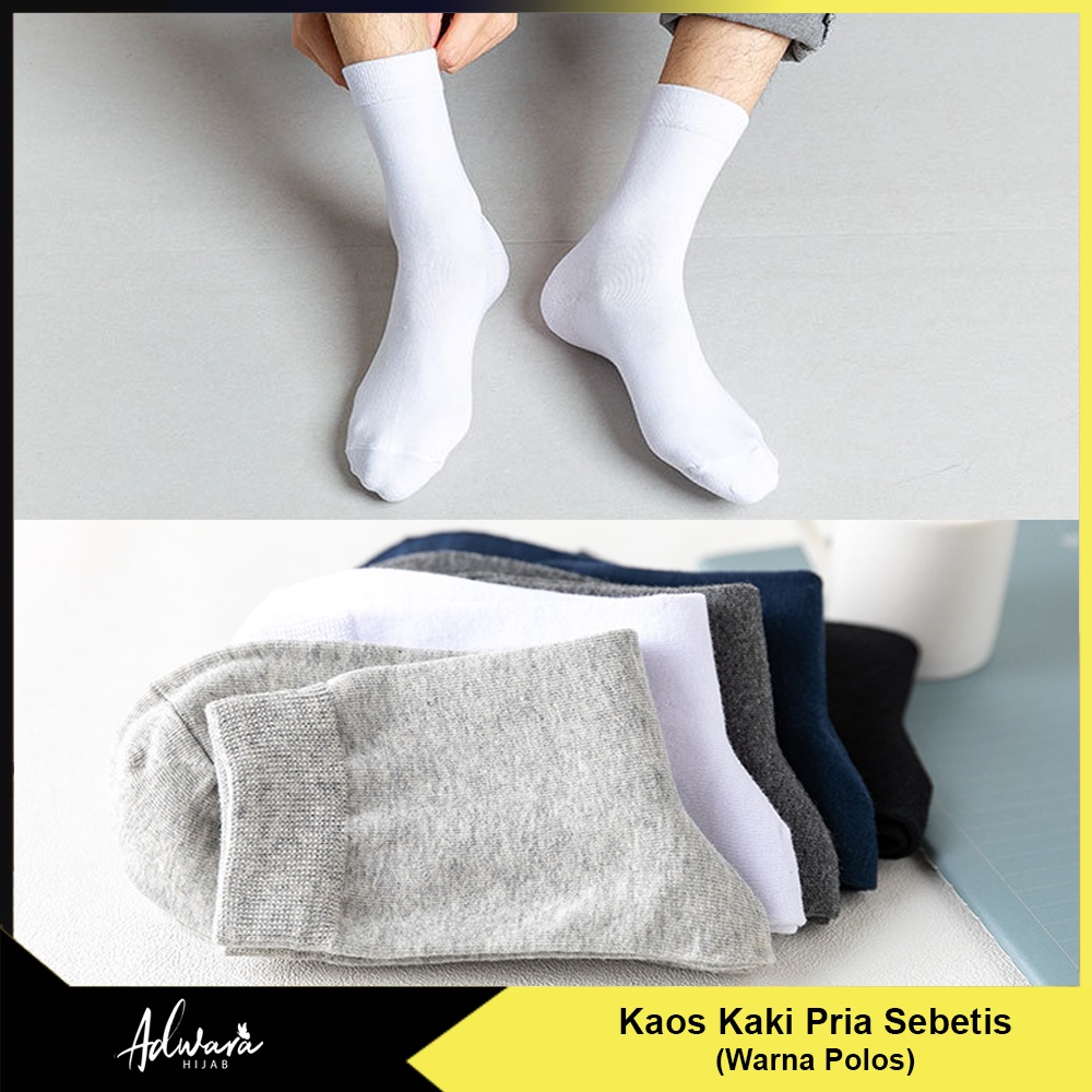 Kaos Kaki Pria Polos Diatas mata kaki (Sudah Dikemas Plastik OPP)