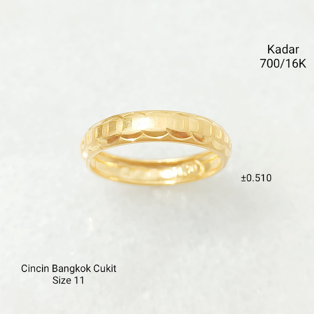 Cincin Bangkok Cukit Variasi Perhiasan Emas Kuning kadar 700 16K 17K CC700|00510|11