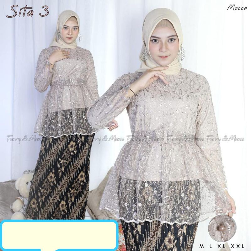 Set Tunik  tulle Modern  Baju Pesta Kutu Baru