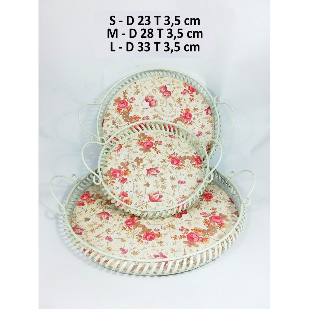 Nampan Vintage / nampan Motif Rose /  Nampan Cantik