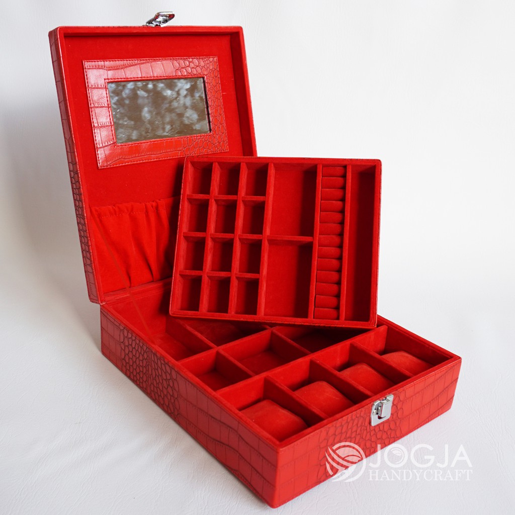 ORIGINAL Premium Jewelry Box Lengkap Kotak Perhiasan Aksesoris Logam Mulia Antam &amp; Jam Tangan