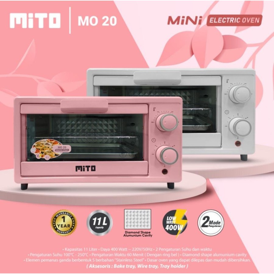 Original Oven Mito Mini MO-20 11liter 400watt kecil GARANSI RESMI