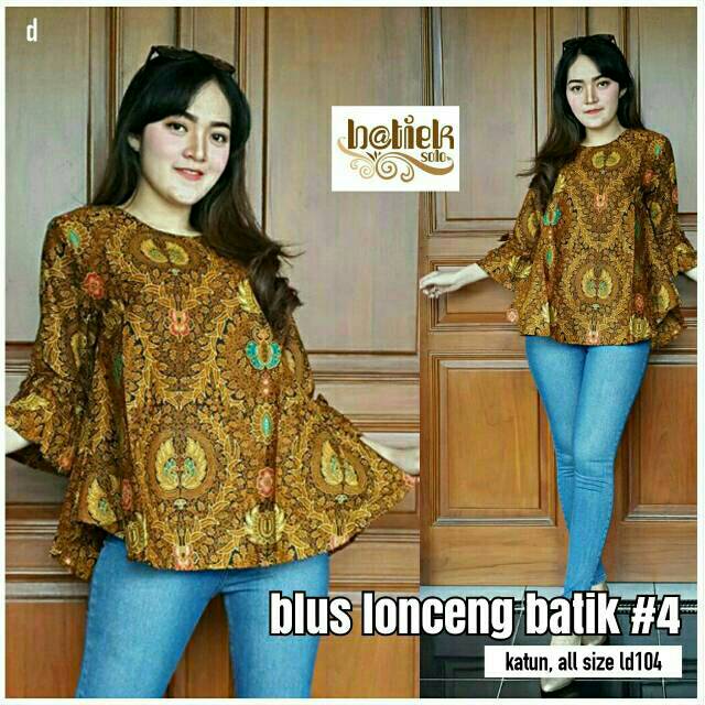 Blouse Lonceng Batik baju atasan blus batik wanita murah Blouse Lonceng Batik baju atasan blus batik wanita murah
