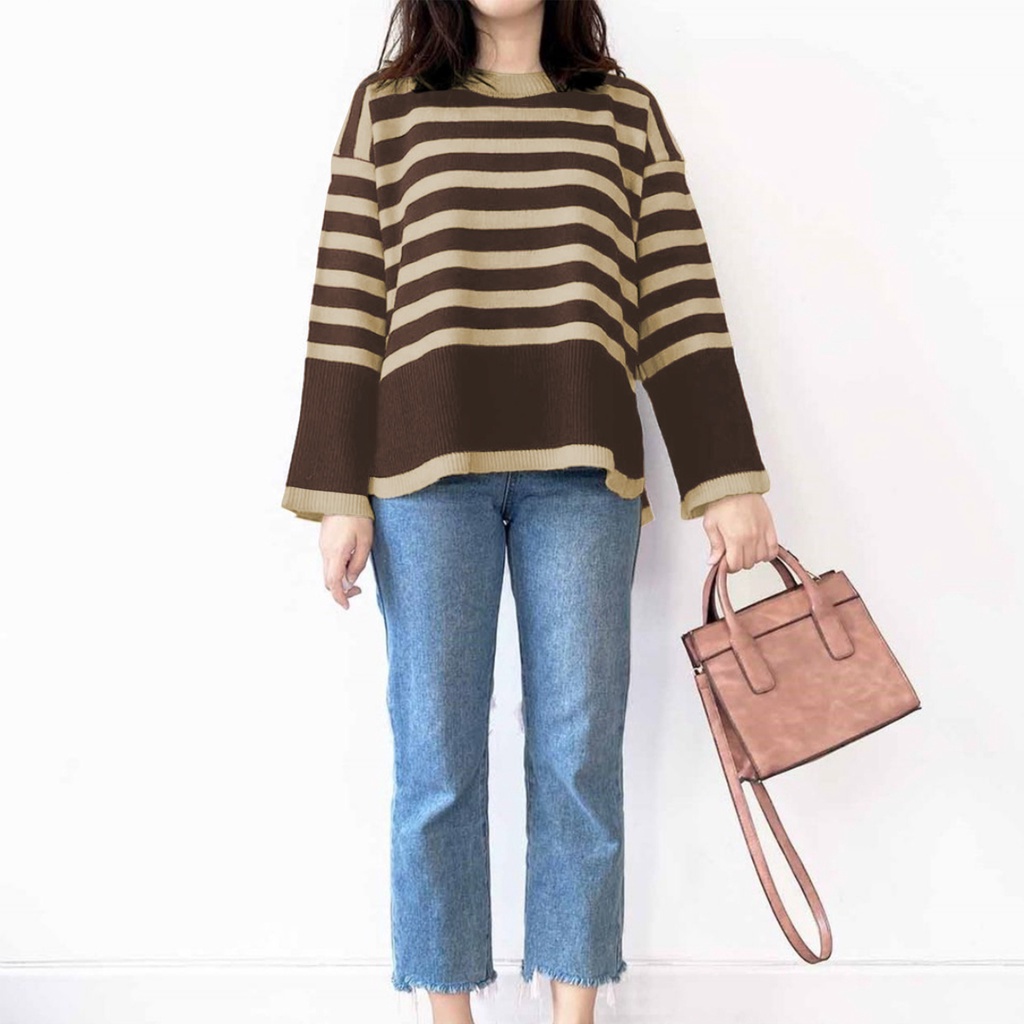 LAYLA STRIPE OUTER KNIT / OUTER RAJUT WANITA