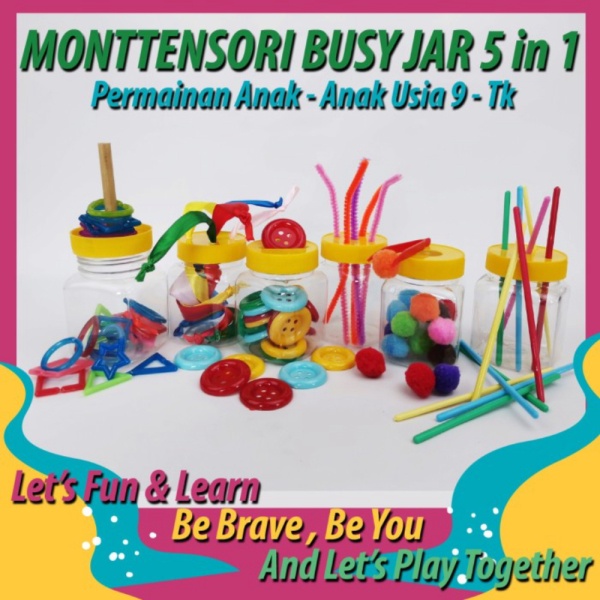 

Busy Jar Mainan Montessori Sensory Box Edukasi Bayi PAUD TK 5 in 1 - paket 5in 1 Diskon
