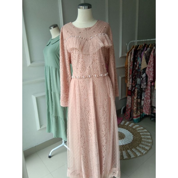 Gamis brukat LD 120 gamis mewah jumbo