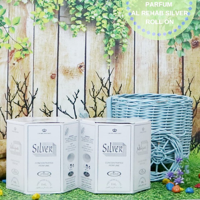 Parfum Non Alkohol Original/Al-Rehab Silver 6 Botol/Al Rehab Roll On