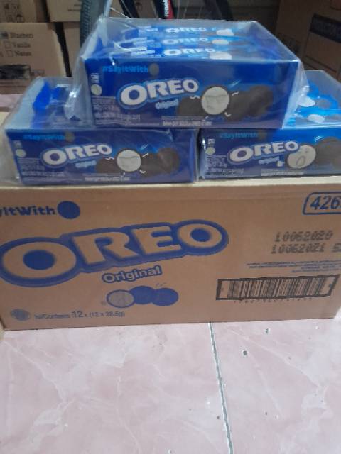 Biskuit Oreo krim Vanilla box isi 12 pcs