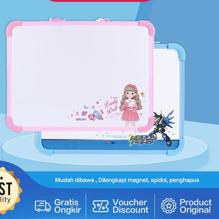 

Kirim LANGSUNG ♡ Deli papan tulis gantung magnetik putih untuk anak-anak menggambar dan menulis 25*35 cm 7800''