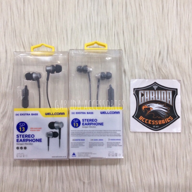 Handsfree Wellcomm SP13 Stereo Earphone Extra Bass
