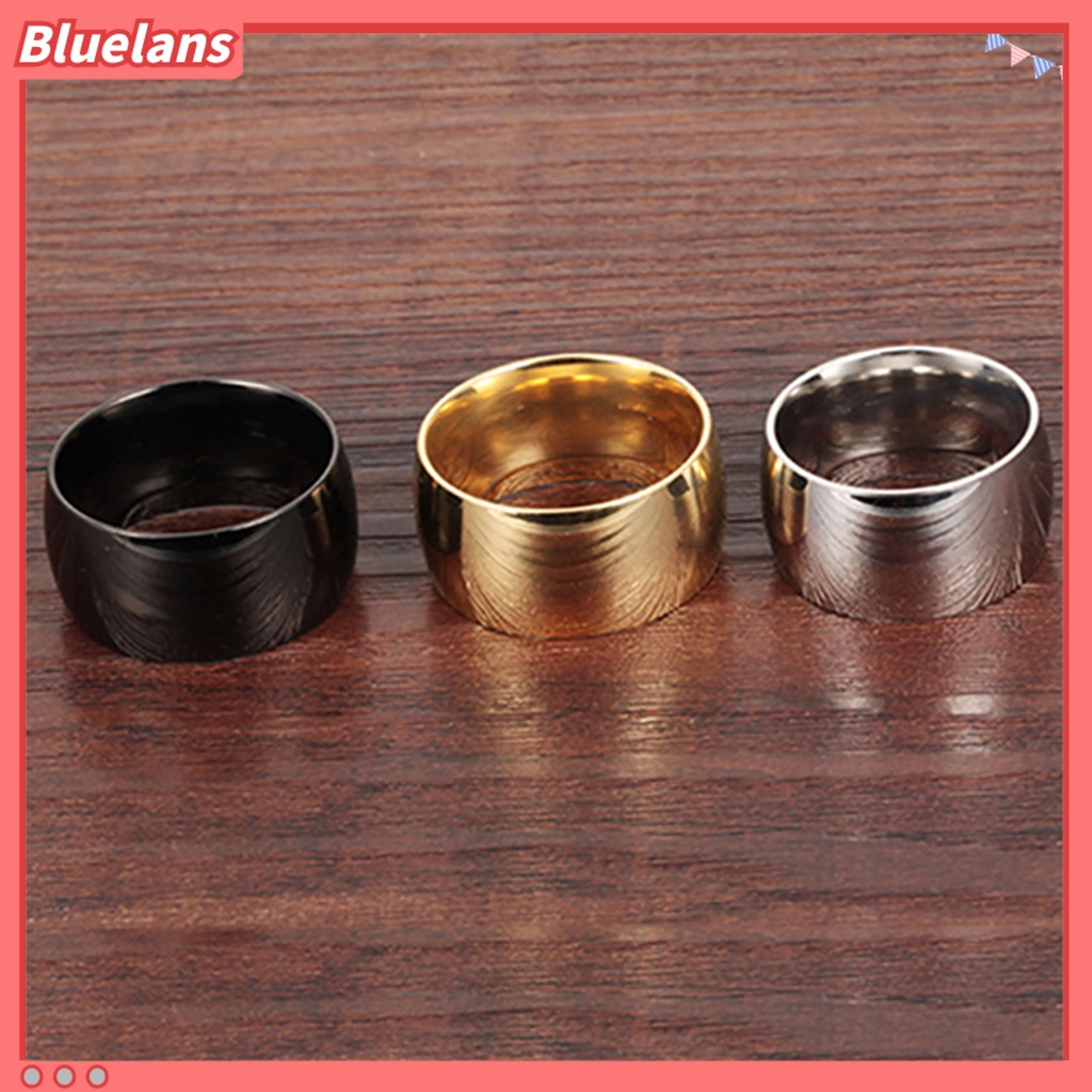 Bluelans Men Women Concise Titanium Steel Band Ring Wedding Engagement Lover Jewelry