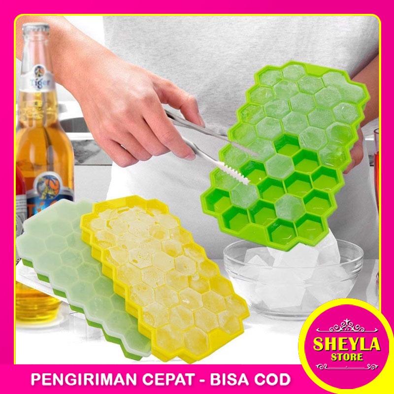 Cetakan Es Batu Silicone Bentuk Honey Comb Isi 37 Kotak / Aneka Cetakan Serbaguna Es Puding Jelly Isi 6 14 24 Food Grade / TV-63