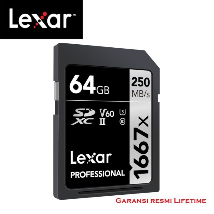 Lexar Professional 1667x SD Card XC 64GB Up To 250MB/s - Garansi Resmi