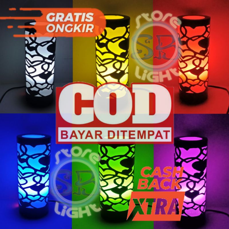 Lampu hias dinding, meja/LAMPU INDOOR Lampu Hias Dinding Tembok Tempel Meja Kamar Tidur Unik Ukir Pv