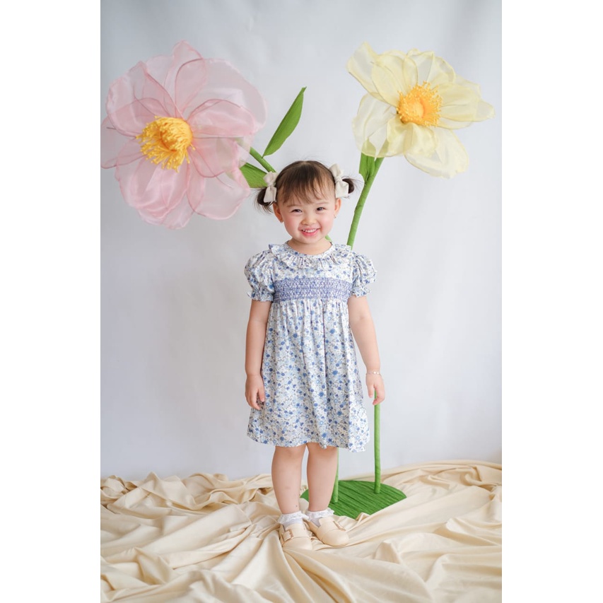 KIDDIEPODS - Noia Smocked Dress / Dress anak perempuan / Terusan Anak perempuan 1-10 tahun