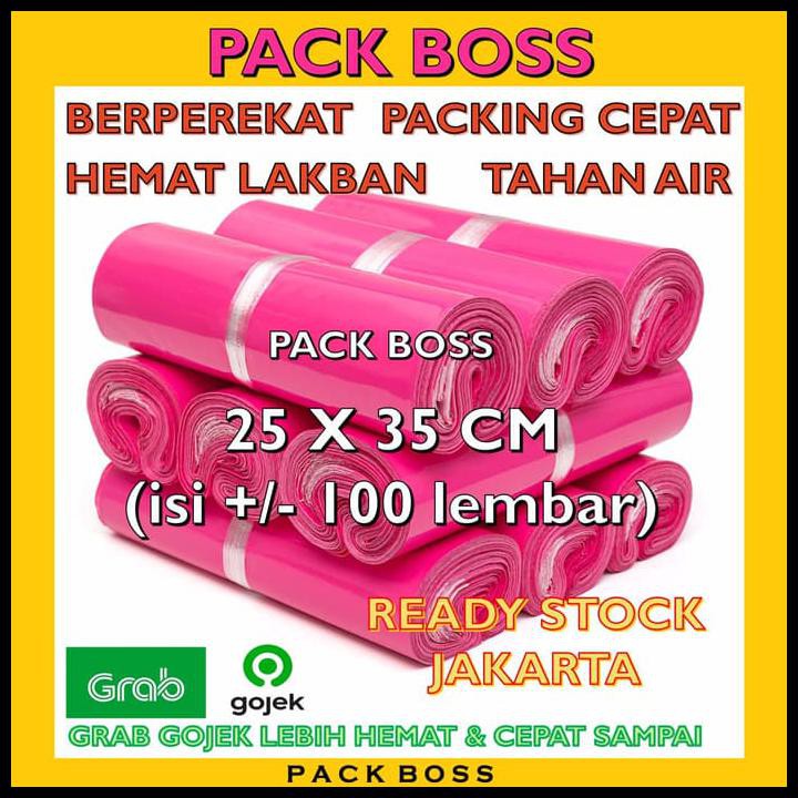 

Kualitas Terbaik Premium Polymailer Pink 25X35 Cm (+/-100 Lembar) Amplop Plastik Kurir