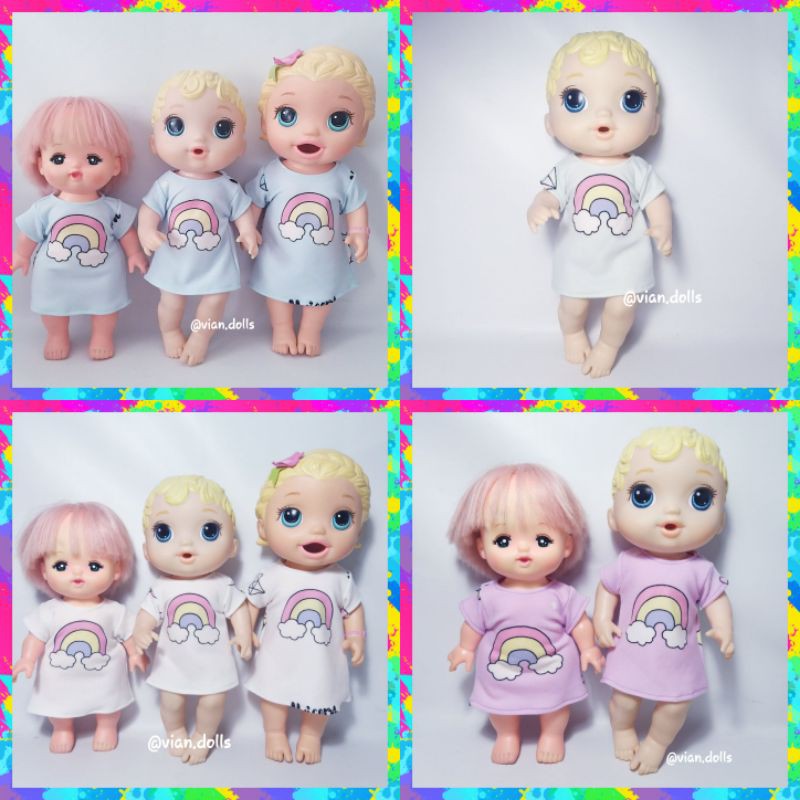 Dress rainbow boneka baby alive mellchan