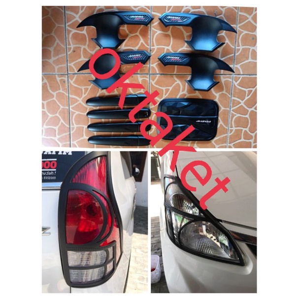 paket lengkap garnish outer handle tank cover all new avanza 2012-2014 hitam chrome