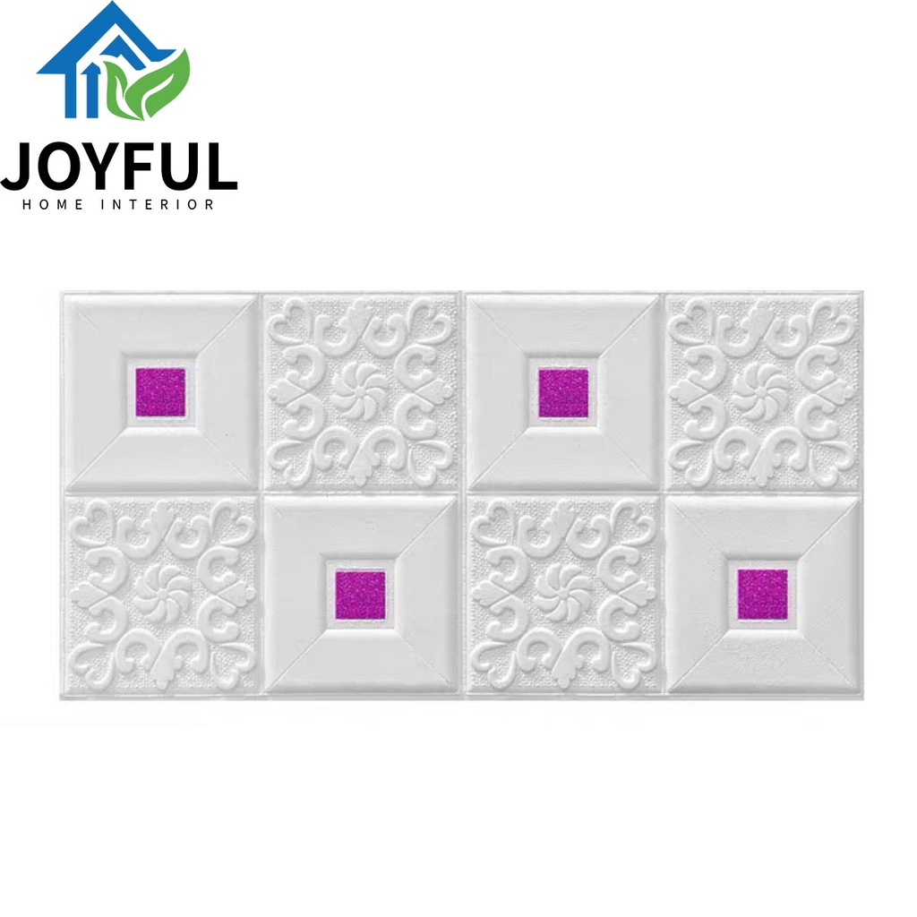Joyful Home Interior-Wallpaper Dinding FOAM Timbul 3D Bata 70 x 35 cm-R61 Pink 70cmX35cm