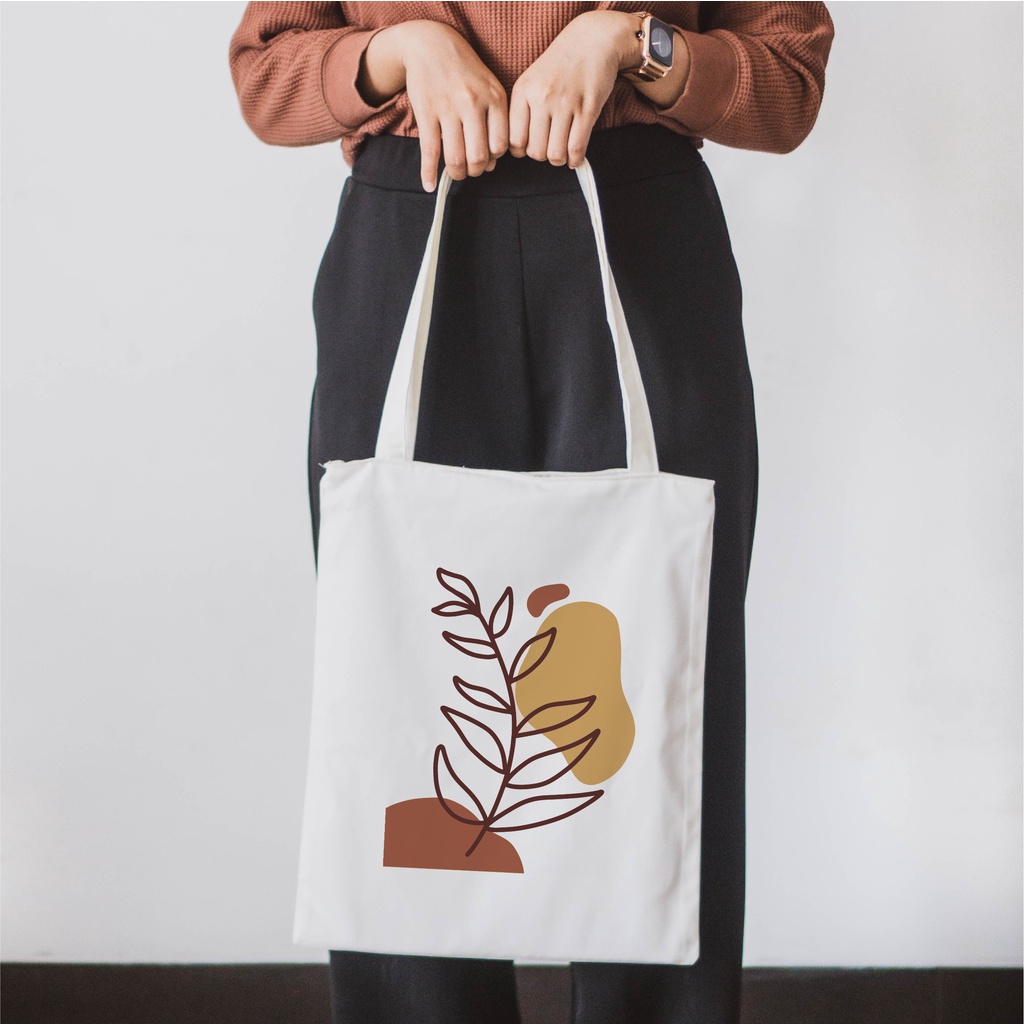 Sevine Tas Totebag Artsy Nordic Tote Bag Resleting Laptop Fashion Wanita Desain Artsy- NBV