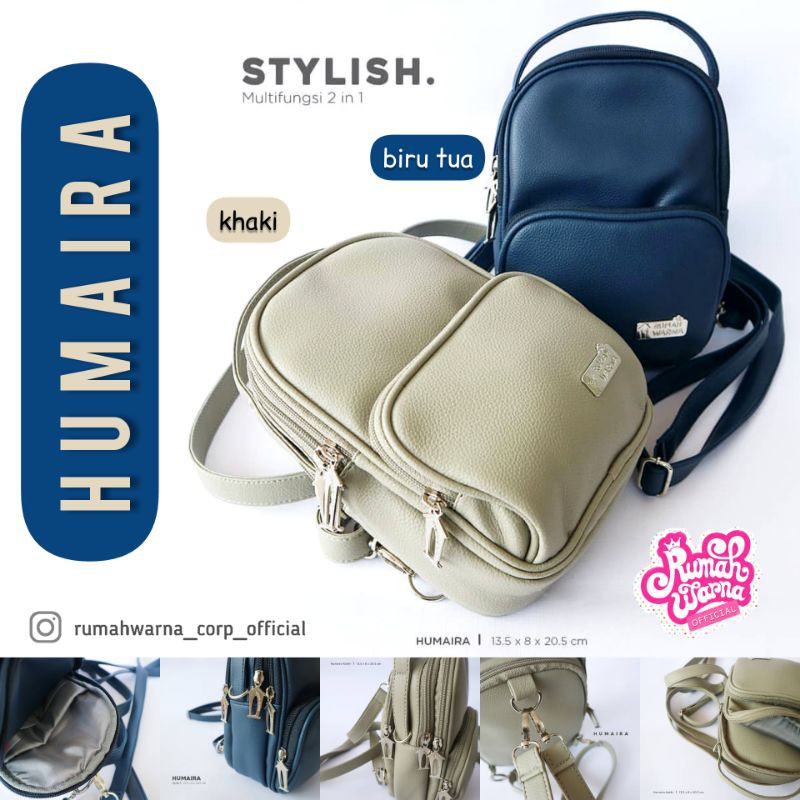 TAS RANSEL P HUMAIRA RUMAH WARNA TAS WANITA ANAK SEKOLAH KULIAH KERJA LAPTOP