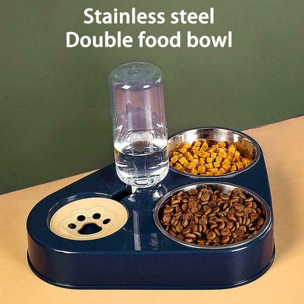 Solighter Dog Bowl Fashion Mangkuk Ganda Mangkok Kucing Otomatis