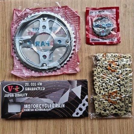 Gir Set/Gear Paket Indopart Rantai Gold CB150R/CB 150/CB150 R Old/New Facelift Led