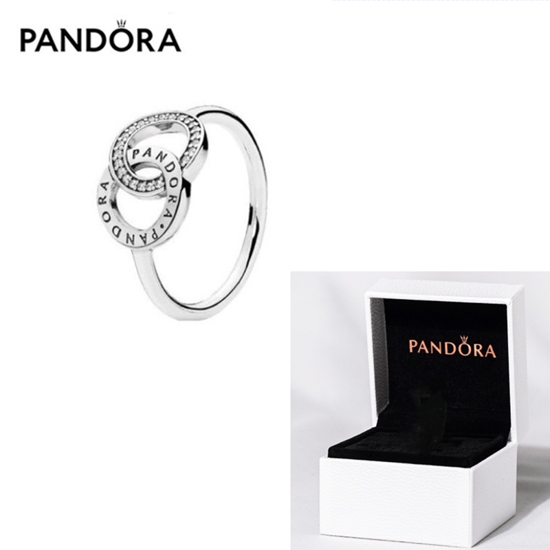 Pandora Cincin Sterling Silver 925 Hias Kristal Kubik Zirconia Mewah Berkilau Untuk Wanita