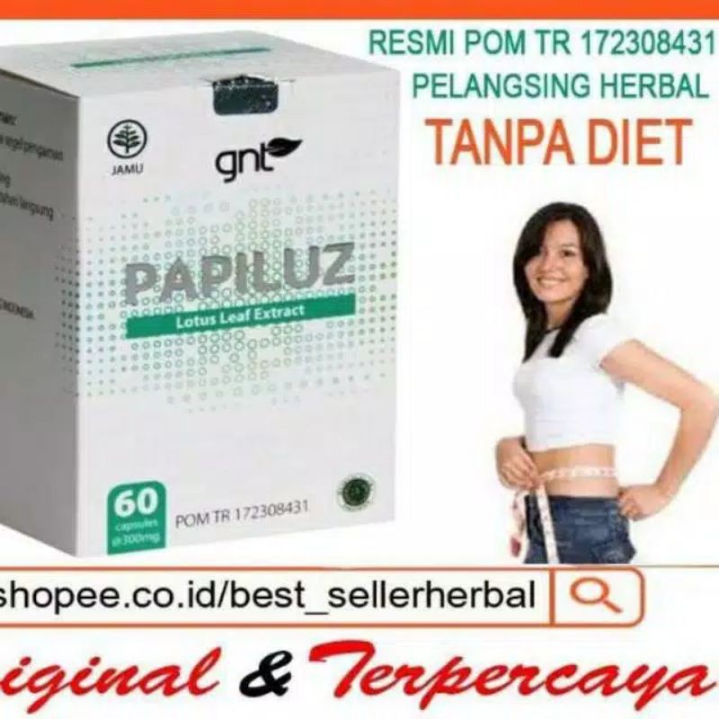 Papiluz 100% original Gnt slimming herbal 60 kapsul.