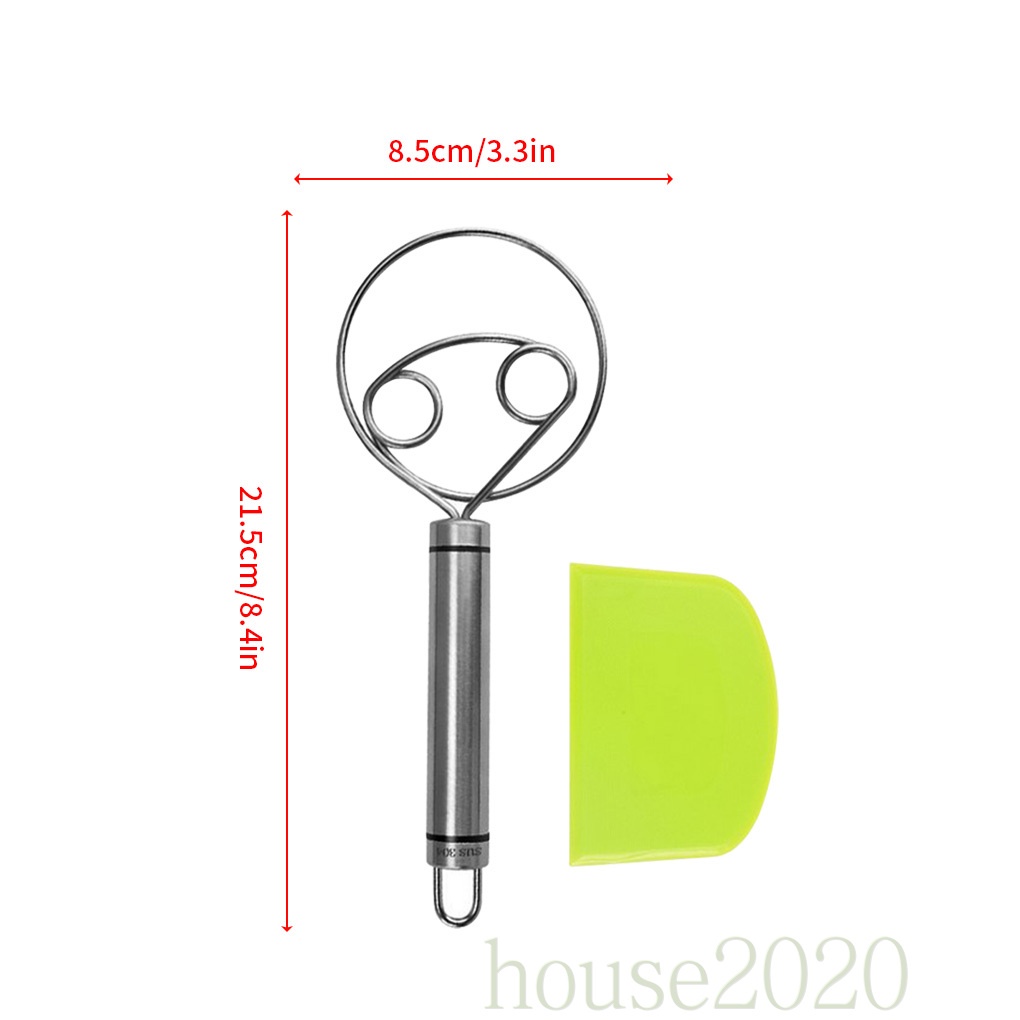[HOUSE2020]Dough Blender 304 Stainless Steel Dough Whisk DIY Manual Hand Mixer Kitchen Baking Supply