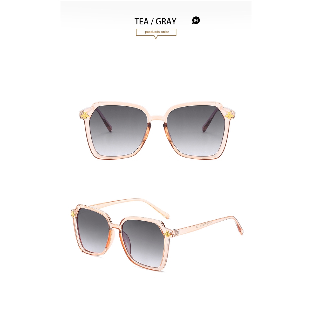 2022 Kacamata Hitam Wanita Model Retro Oversize Frame Kotak