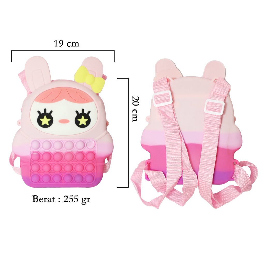 Ransel Pop It Tas Popit Ransel Anak Masuk HP Pony Bag Gemoy Jumbo Jelly Rubber