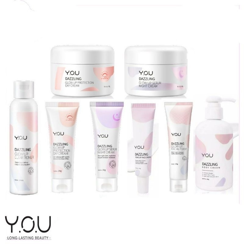 YOU Dazzling series Body Cream tone up facial foam toner night cream day cream