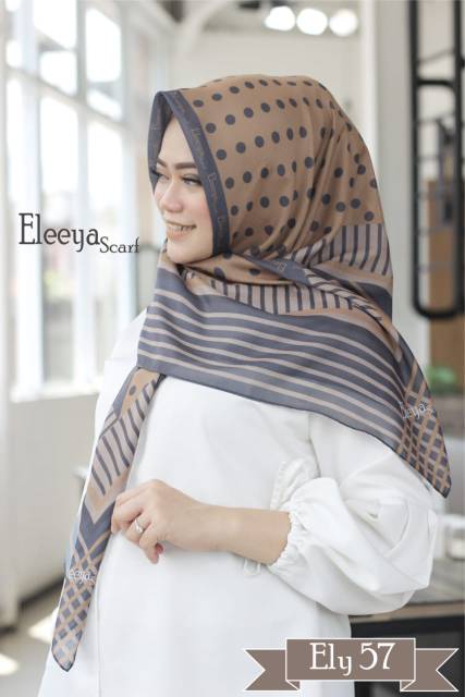 HIJAB SEGIEMPAT MOTIF ELY 57||  ELEEYA SCARF