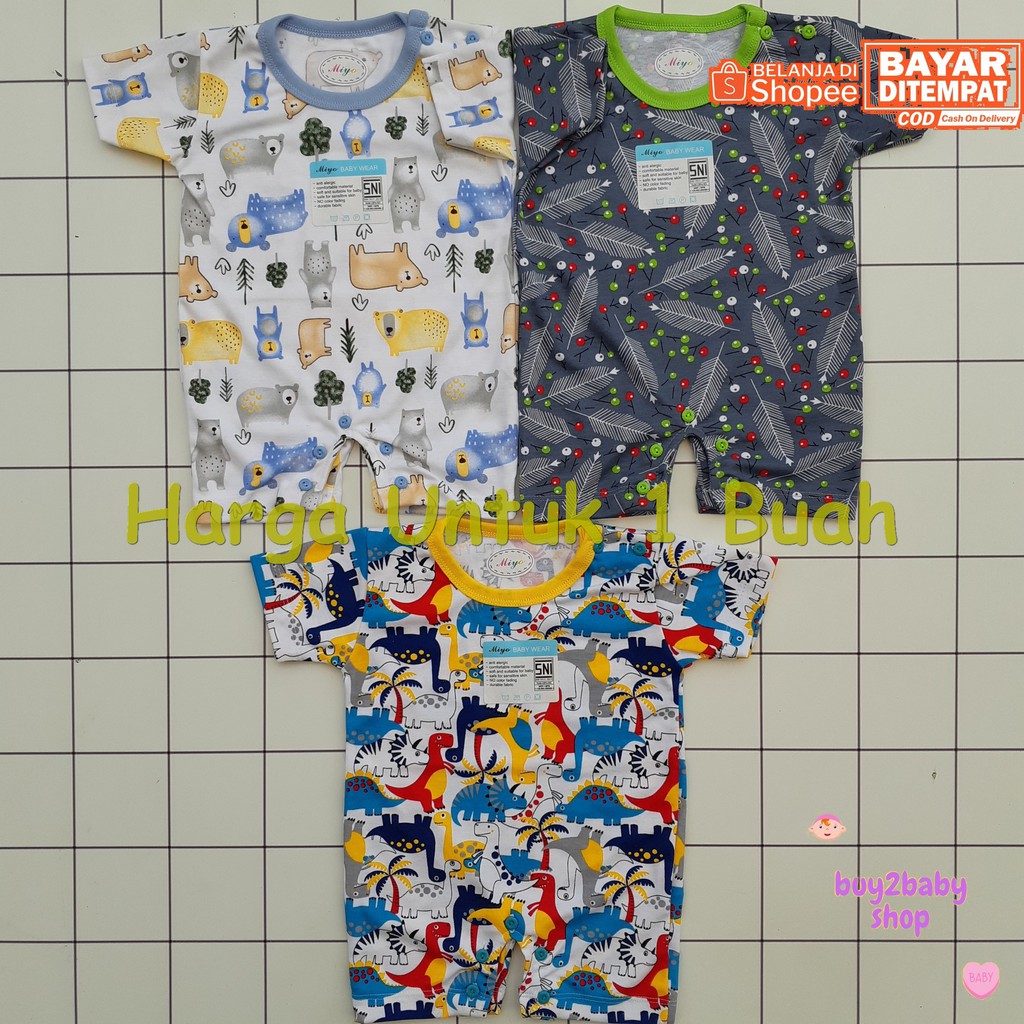 Romper bayi baju kodok bayi MIYO (All New Feb 2021 World Dino Series) 0-3 bulan 1 PCS