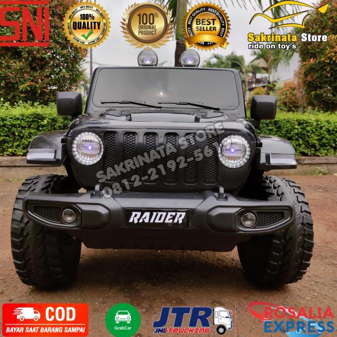 Mobil Aki Jeep Rubicon Mainan Anak Ban Karet