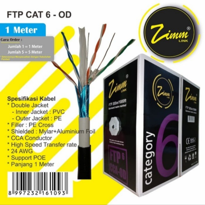 kabel lan stp ftp cat 6 outdoor | ftp cat6 | kabel lan ftp cat6 - zimmlink cat6OD